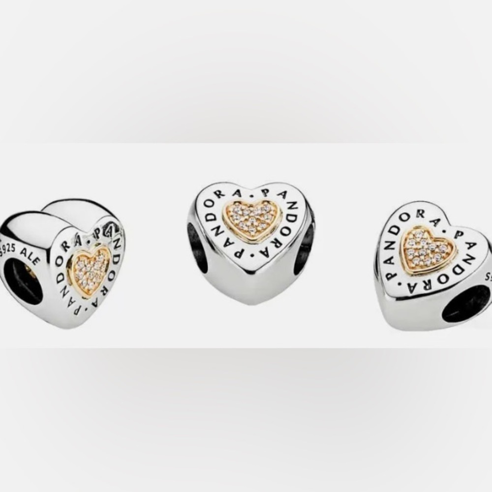 ❤️ Pandora Signature Heart Charm, Clear CZ Brand New - Picture 2 of 2